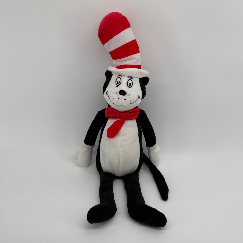 Kohls Cares Dr Seuss Cat in the Hat Plush Striped Hat Red Bowtie 2020 19"